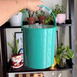 NEW Vintage Teal Ice Bucket with Handle